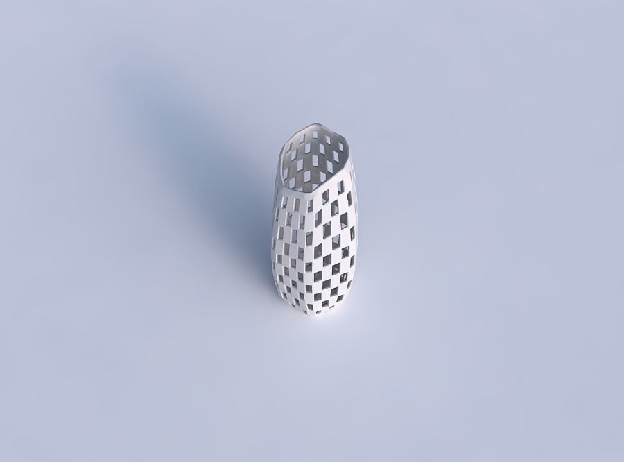 Vase arc hexagon with checker grid lattice 3D print model_1
