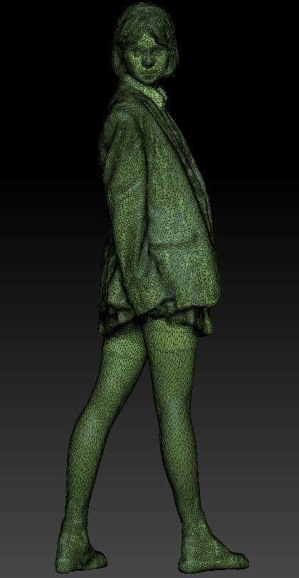 Playful schoolgirl 182 Low-poly 3D model_7