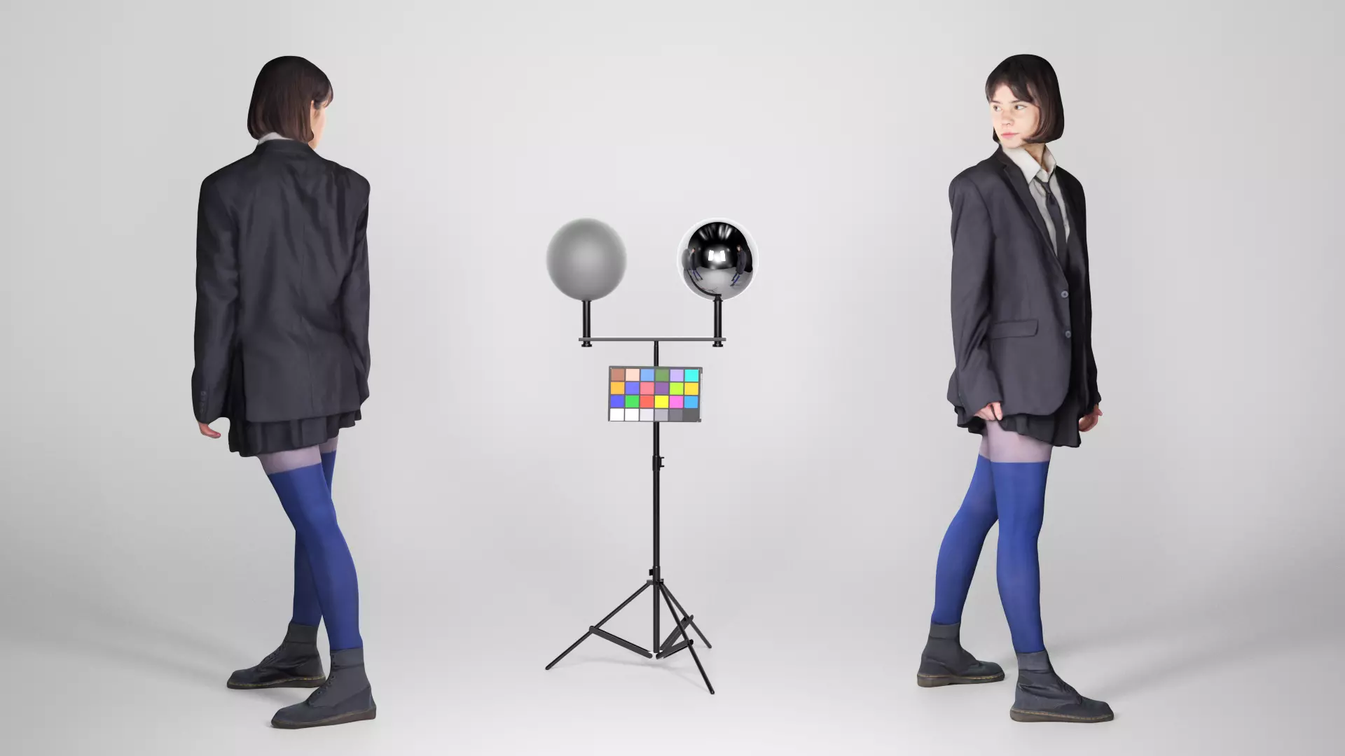 Playful schoolgirl 182 Low-poly 3D model_0