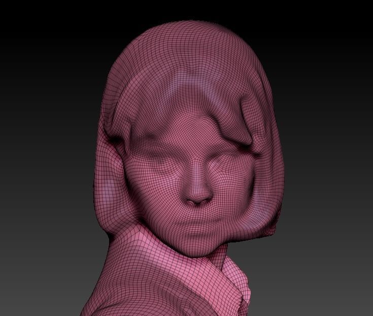 Playful schoolgirl 182 Low-poly 3D model_4