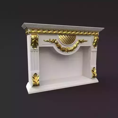 fireplace ornate with gold trim