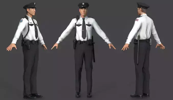 POLICE OFFICER white 3D model