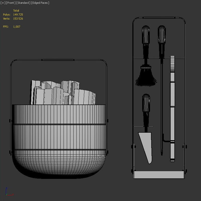 fire tools set 3D model_4