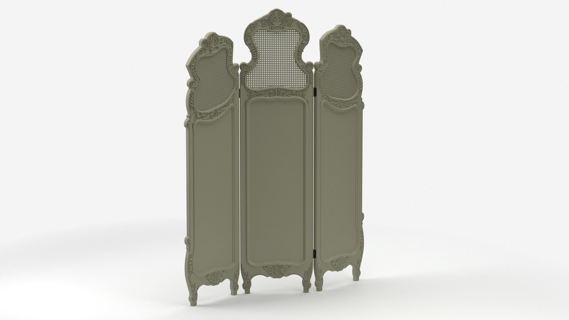 Classic Dressing Screen 3D model_11