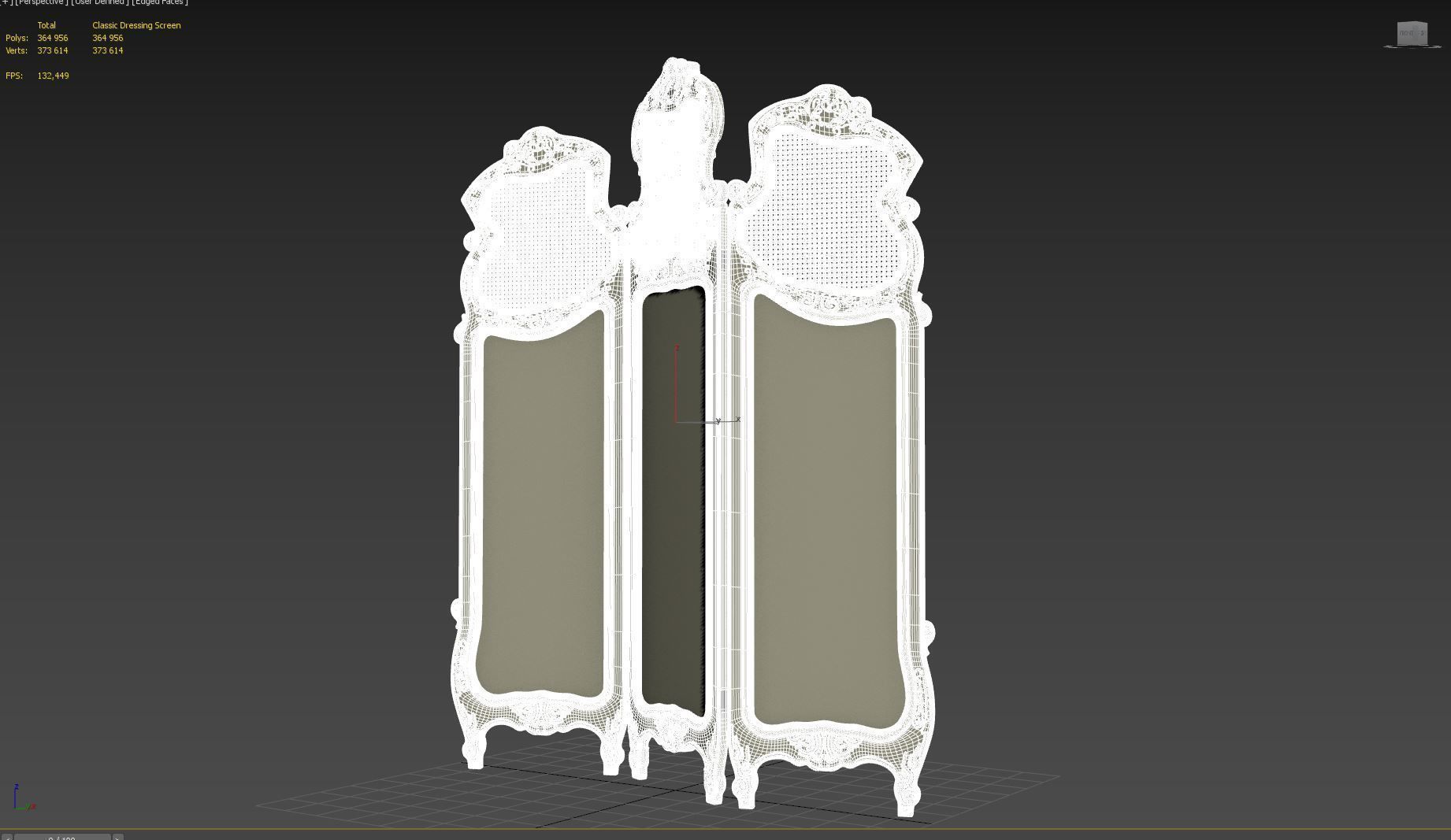 Classic Dressing Screen 3D model_17