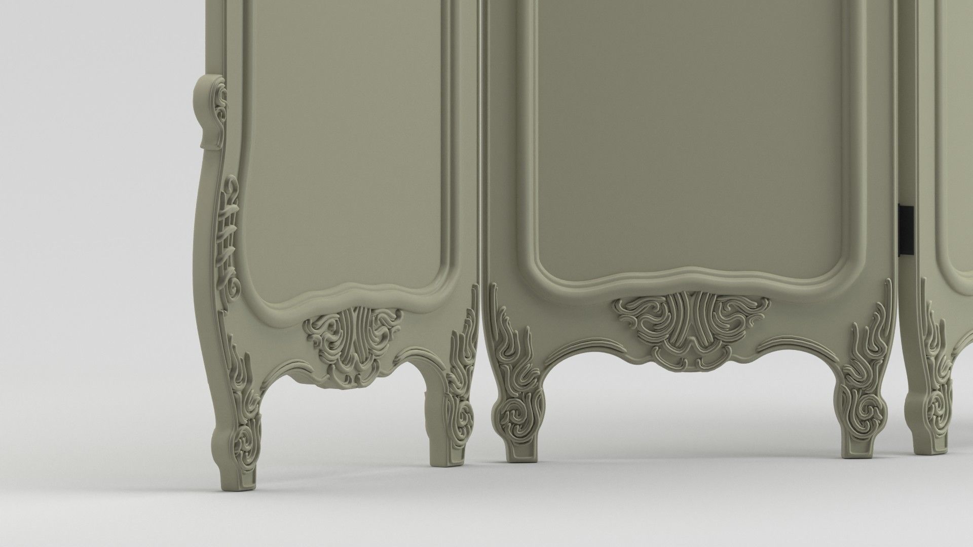 Classic Dressing Screen 3D model_1