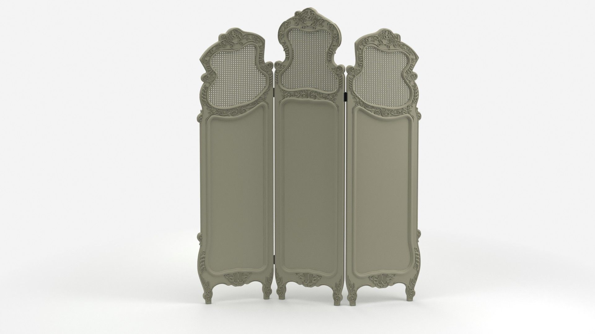 Classic Dressing Screen 3D model_4