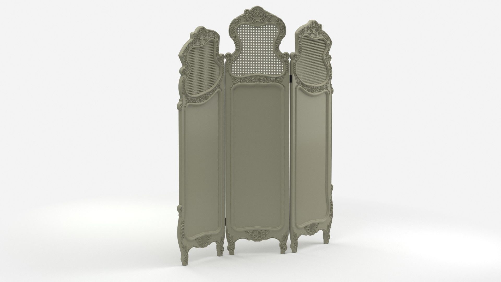 Classic Dressing Screen 3D model_5