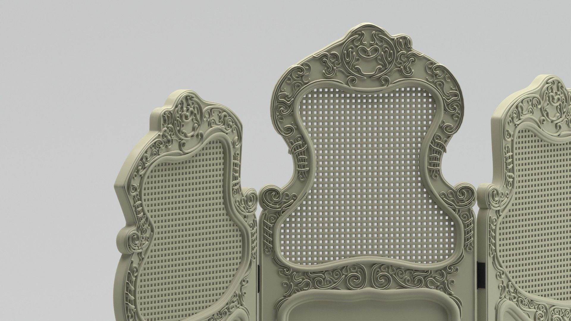 Classic Dressing Screen 3D model_2