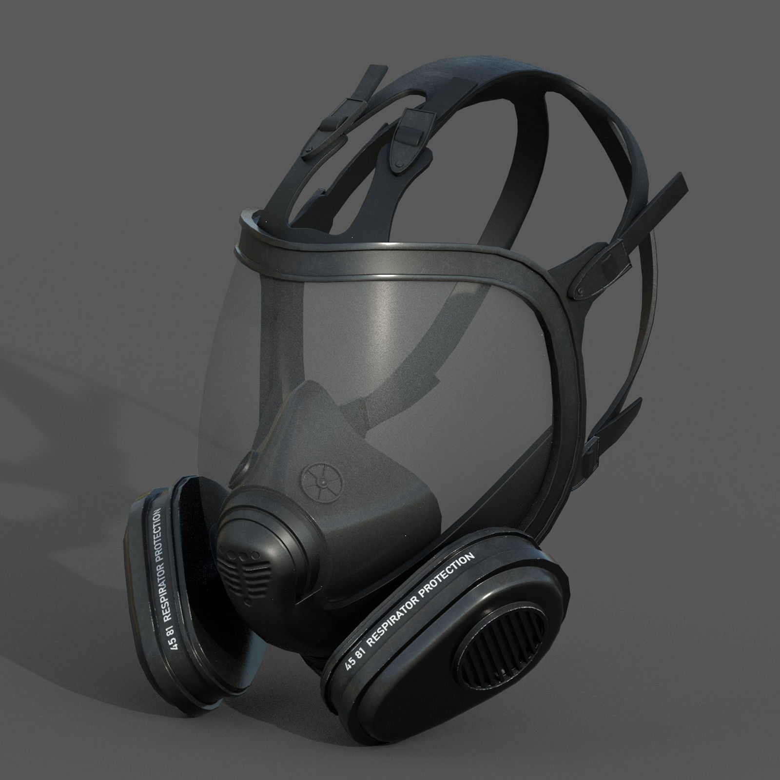 Gas mask scifi protection futuristic fantasy Low-poly 3D model_8