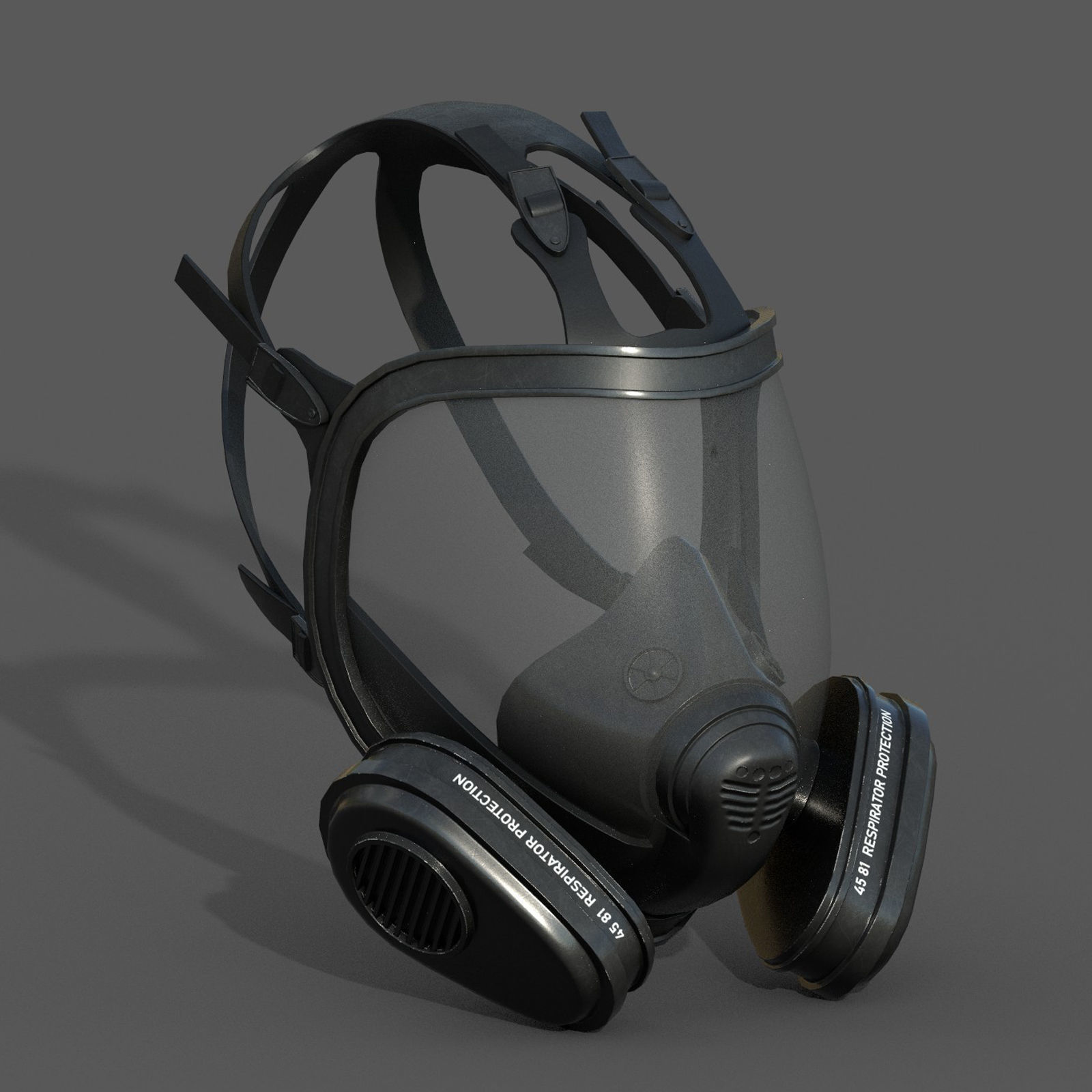 Gas mask scifi protection futuristic fantasy Low-poly 3D model_3