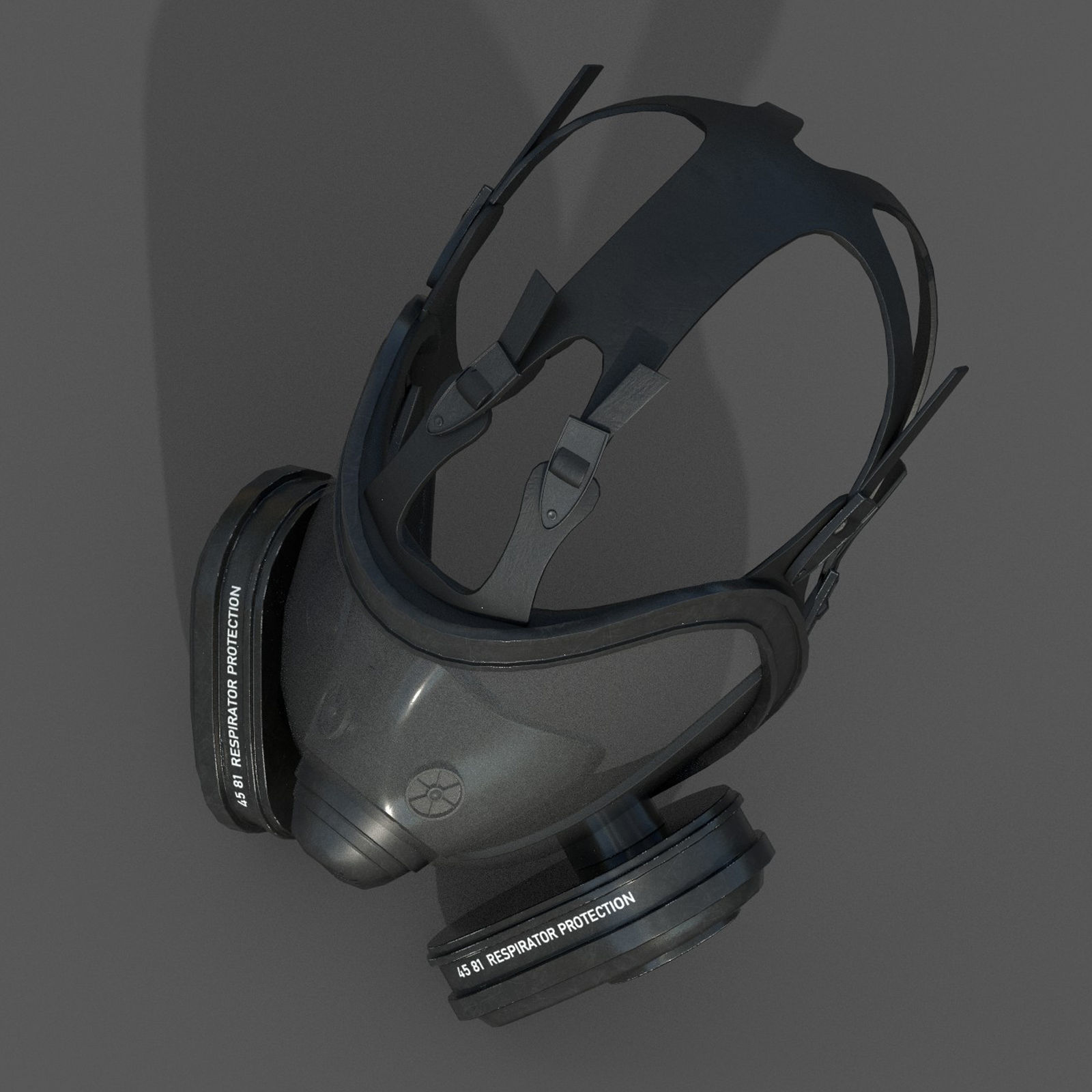 Gas mask scifi protection futuristic fantasy Low-poly 3D model_6