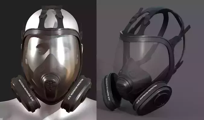 Gas mask scifi protection futuristic fantasy Low-poly 3D model Gas mask scifi protection futuristic fantasy Low-poly 3D model