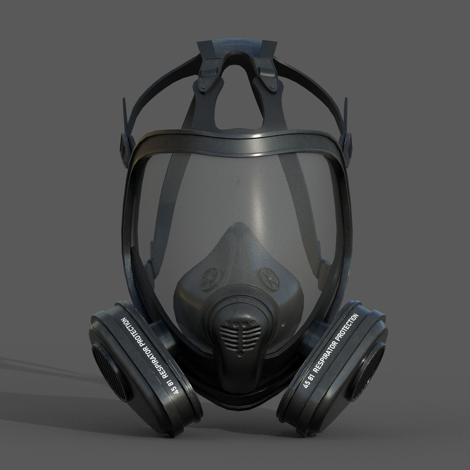 Gas mask scifi protection futuristic fantasy Low-poly 3D model_4