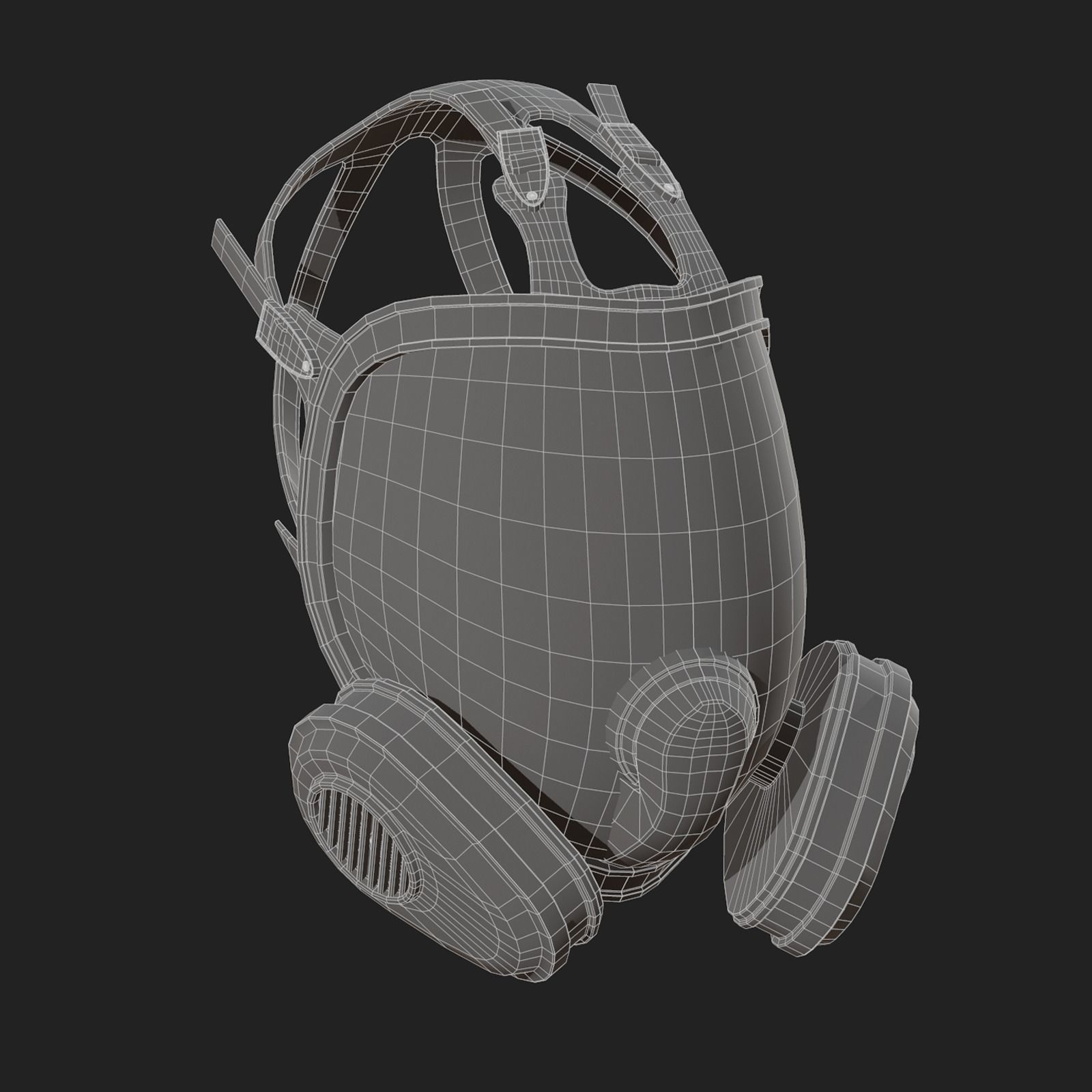 Gas mask scifi protection futuristic fantasy Low-poly 3D model_12