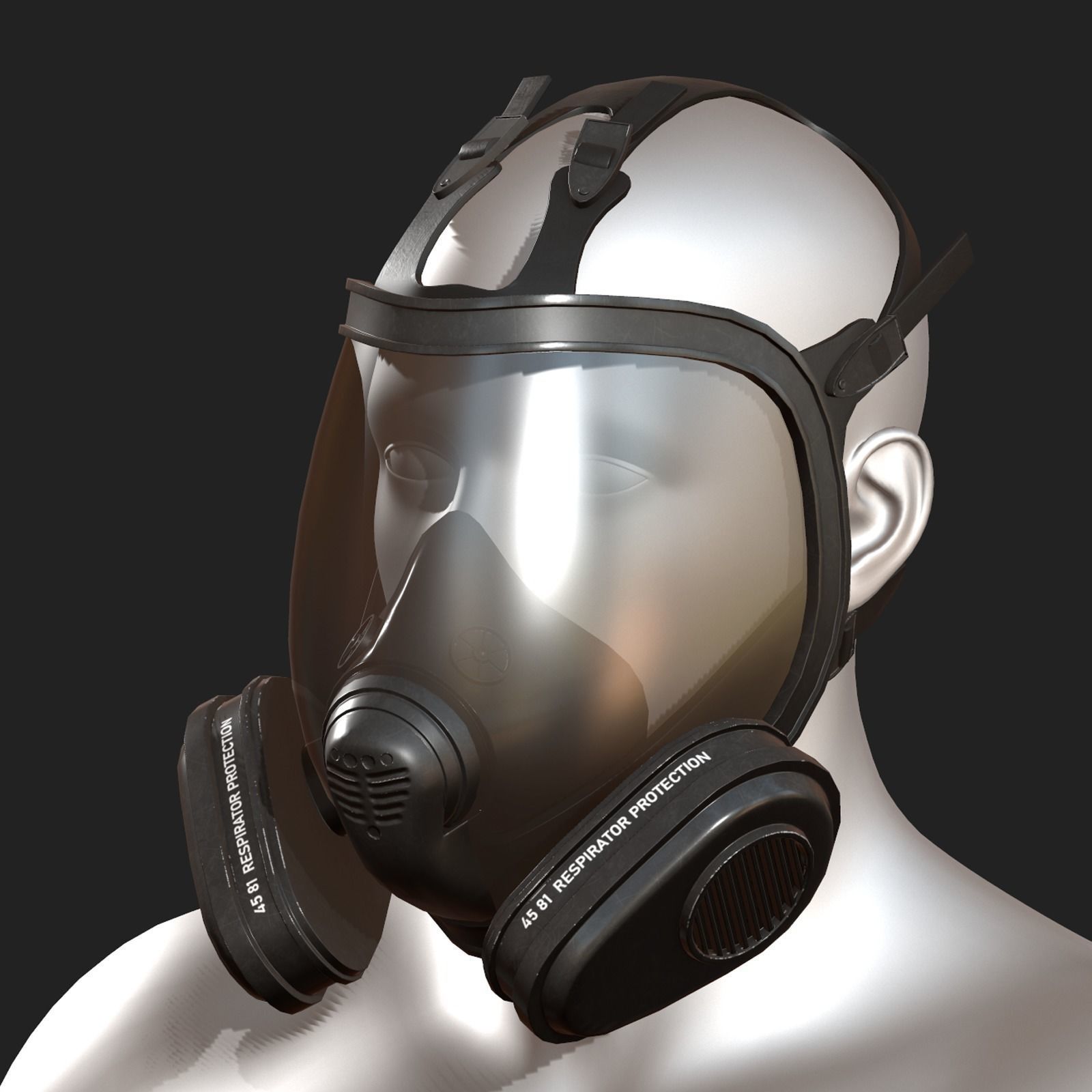 Gas mask scifi protection futuristic fantasy Low-poly 3D model_1