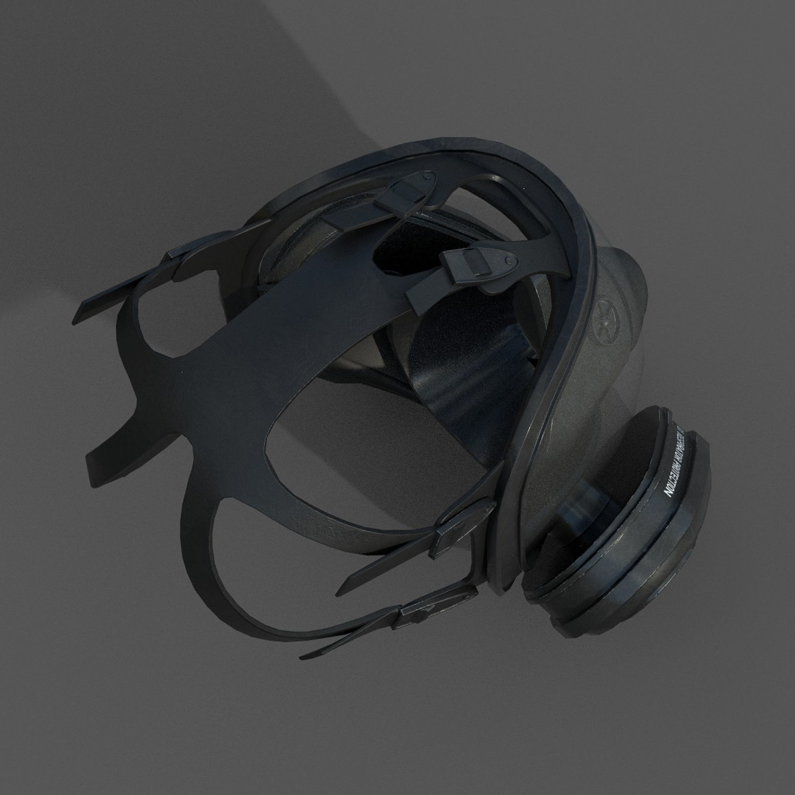 Gas mask scifi protection futuristic fantasy Low-poly 3D model_5