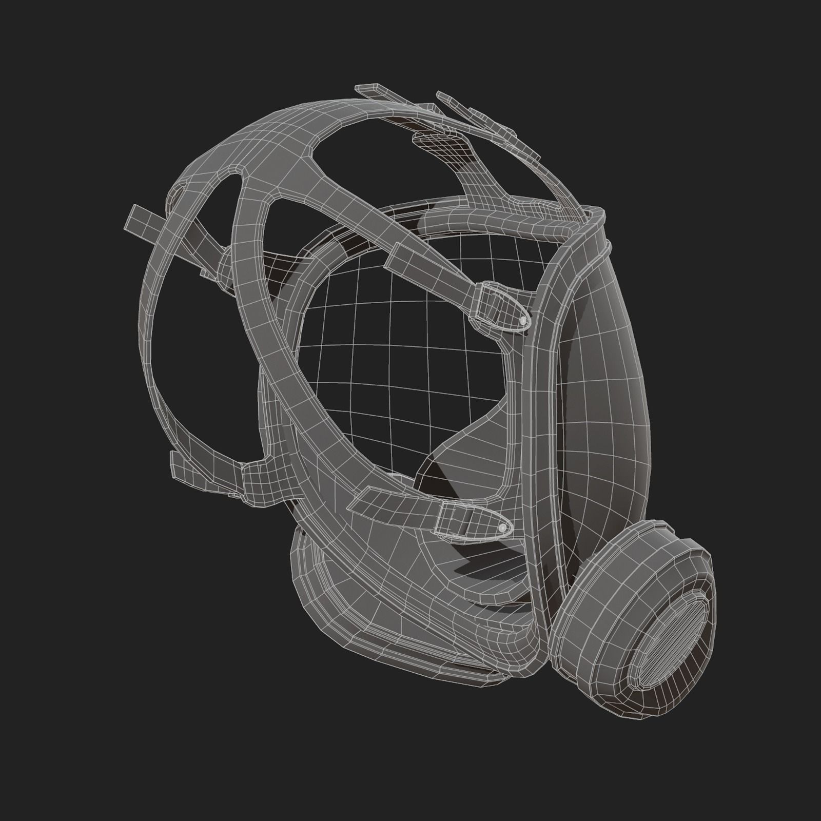 Gas mask scifi protection futuristic fantasy Low-poly 3D model_11