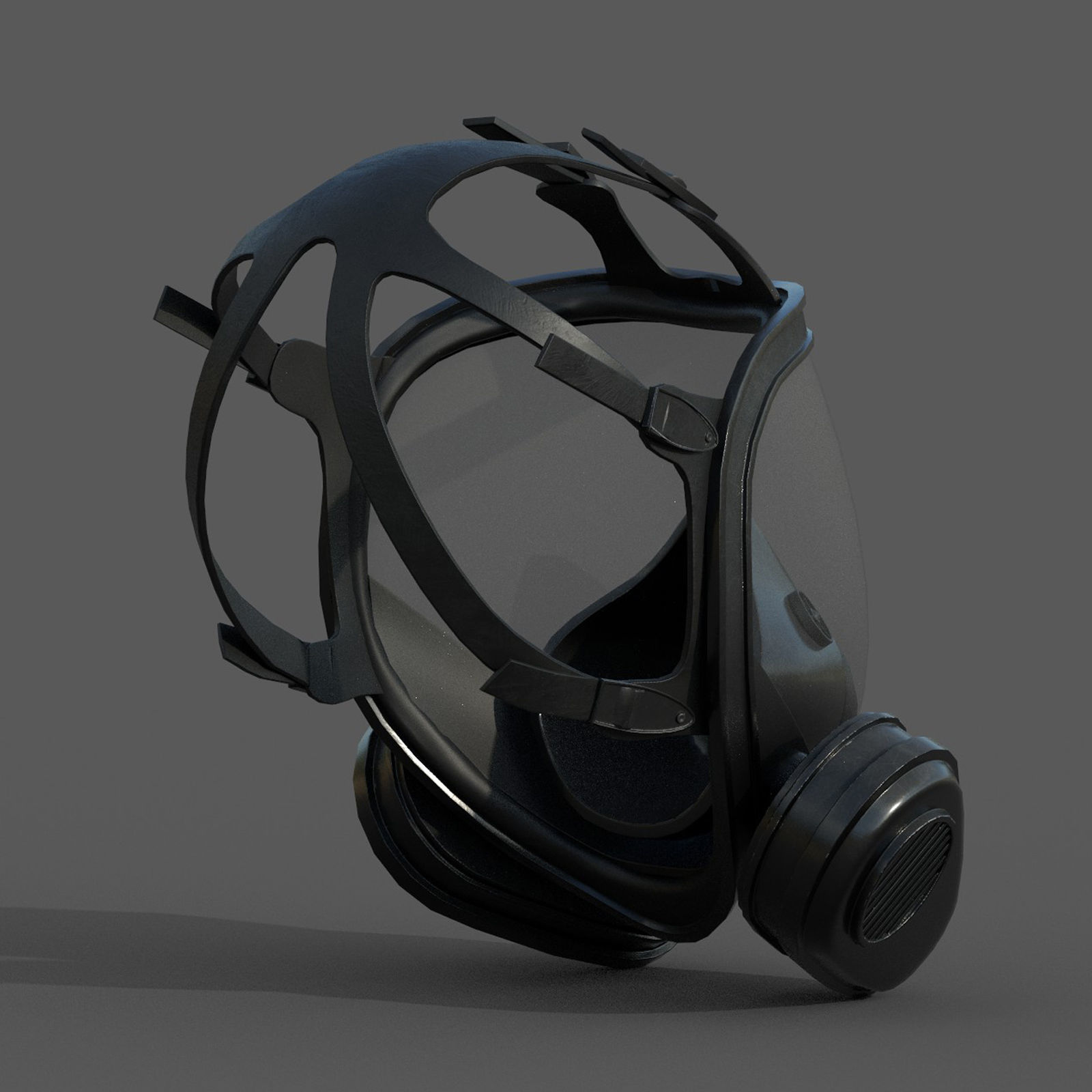 Gas mask scifi protection futuristic fantasy Low-poly 3D model_9