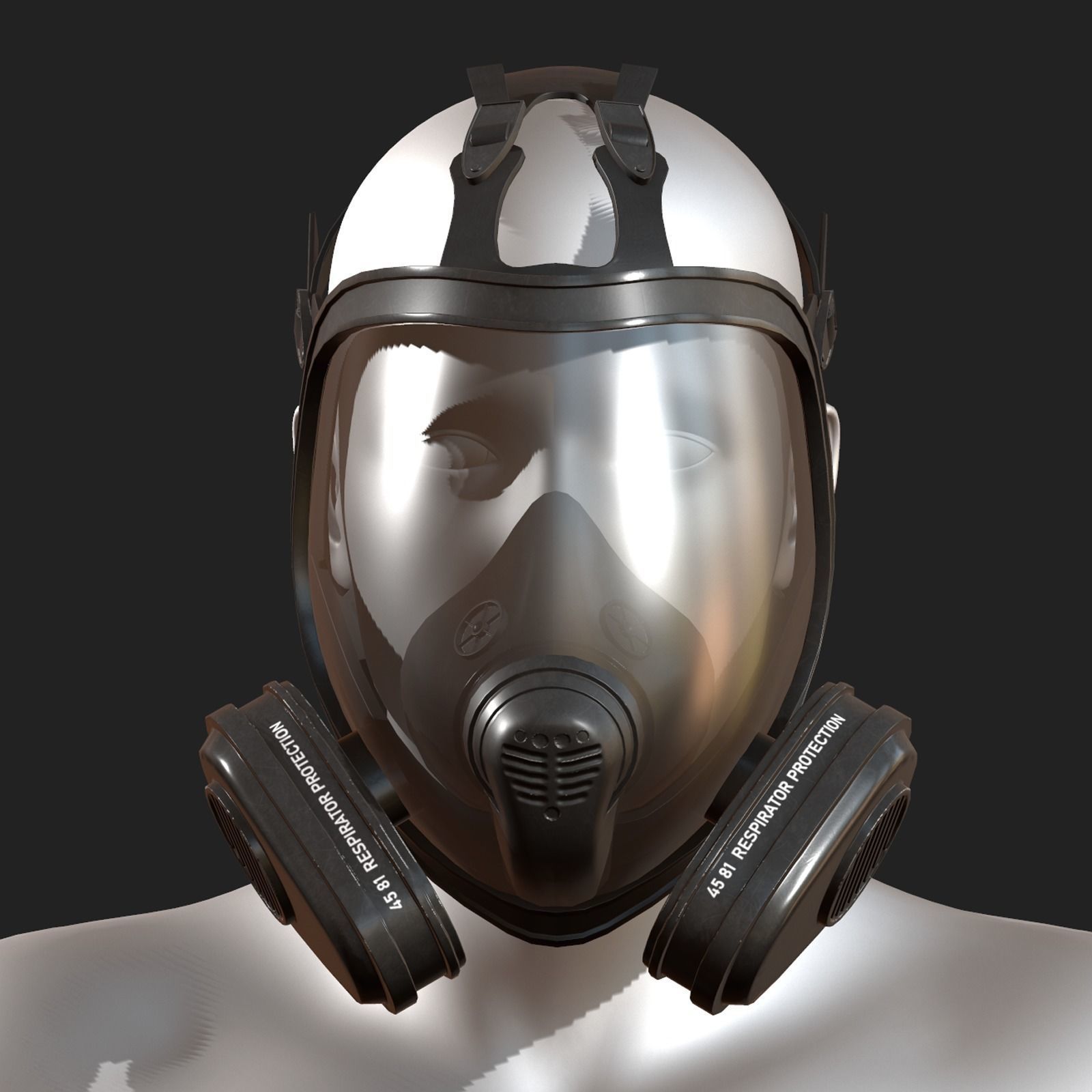 Gas mask scifi protection futuristic fantasy Low-poly 3D model_2