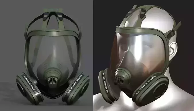 Gas mask helmet 3d model military combat fantasy 