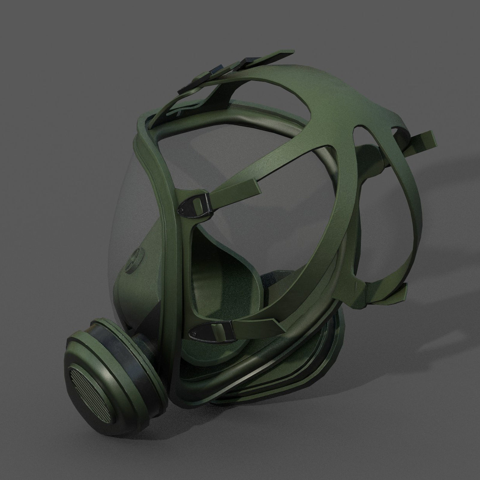 Gas mask helmet 3d model military combat fantasy Low-poly 3D model_5