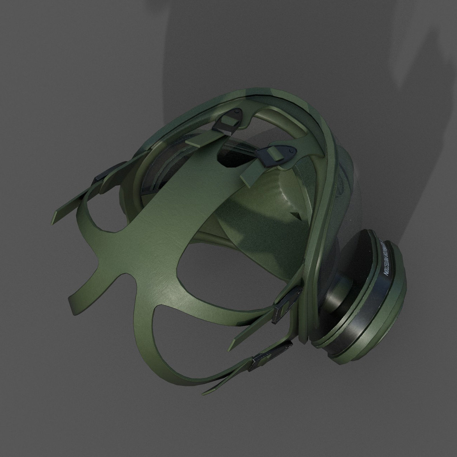 Gas mask helmet 3d model military combat fantasy Low-poly 3D model_8