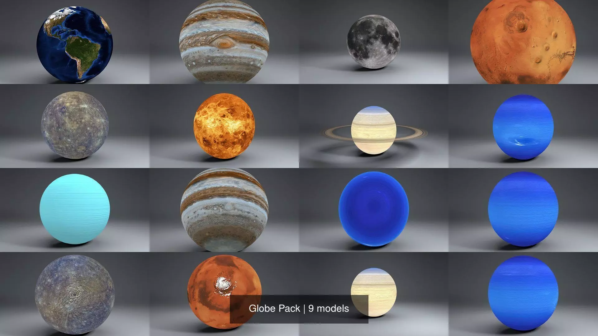 Globe Pack 3D Model Collection_0