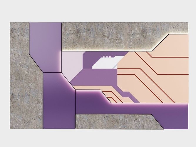 High Tech decorative wall panel 1 3D model