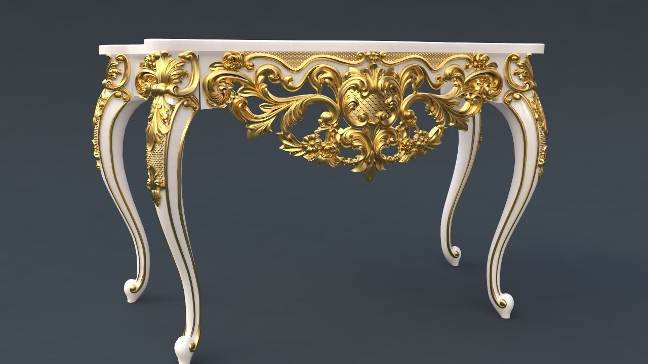  TOILET TABLE WITH MIRROR 3D model_1