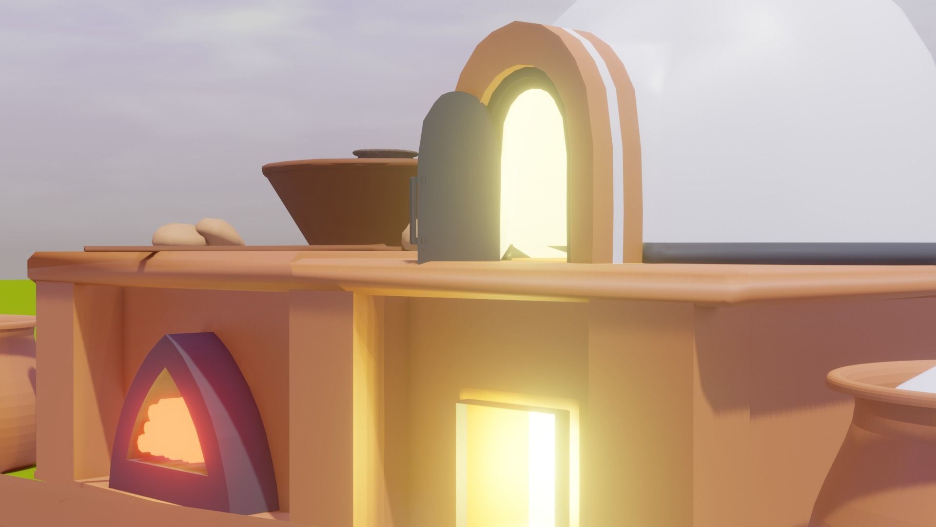 Bread Oven Low-poly 3D model_3