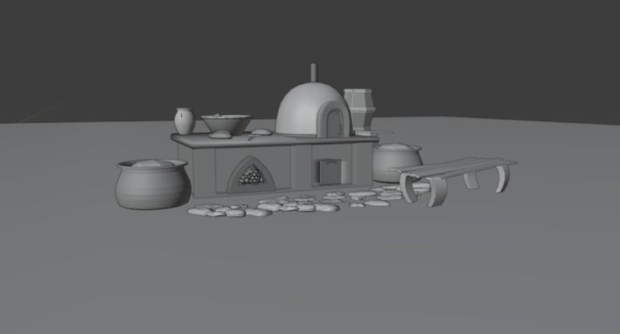 Bread Oven Low-poly 3D model_6