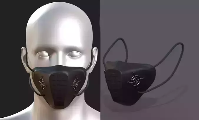 Gas mask respirator military combat 3d model  Low-poly 3D model