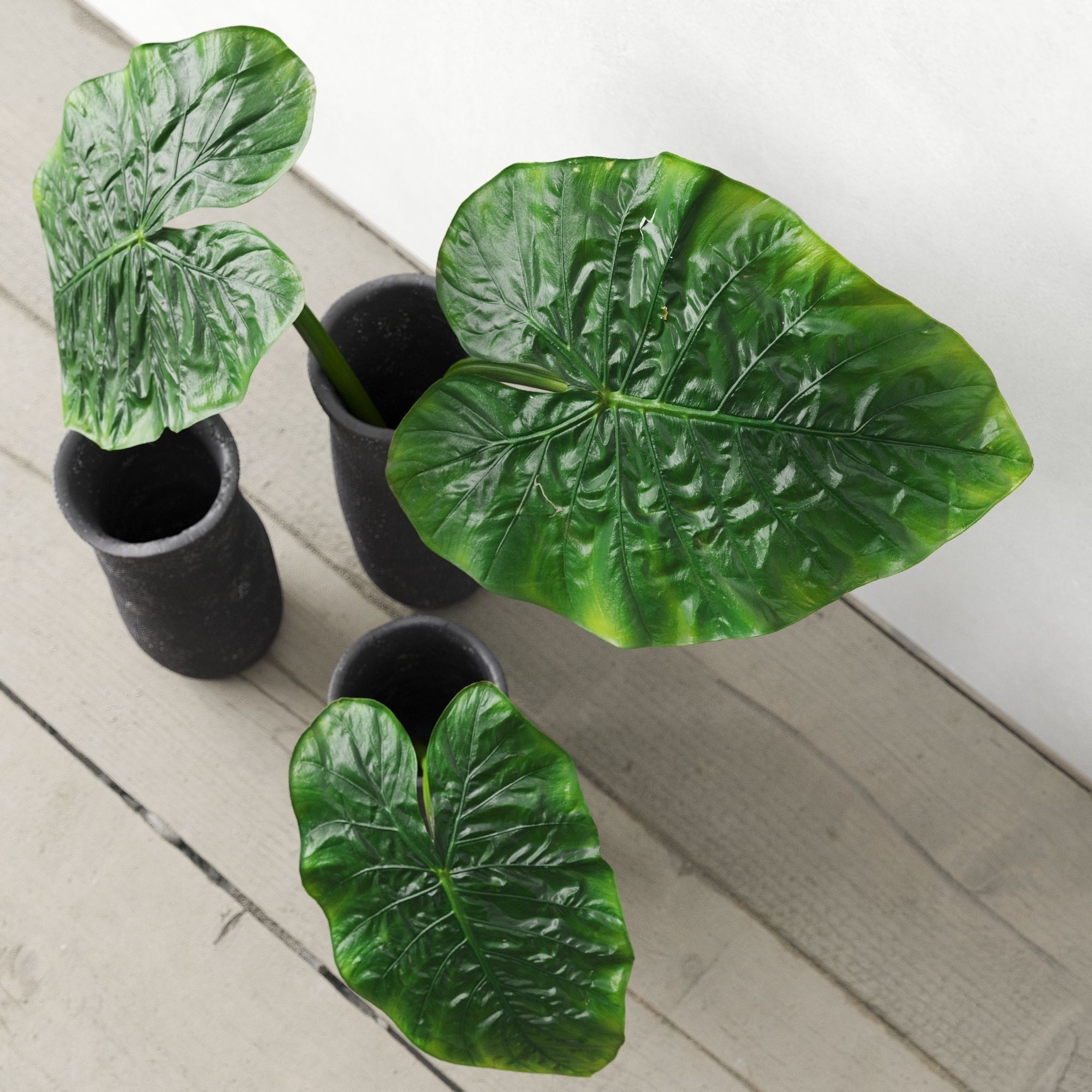 Restoration Hardware Crosshatch Concrete Vases 3D model_5