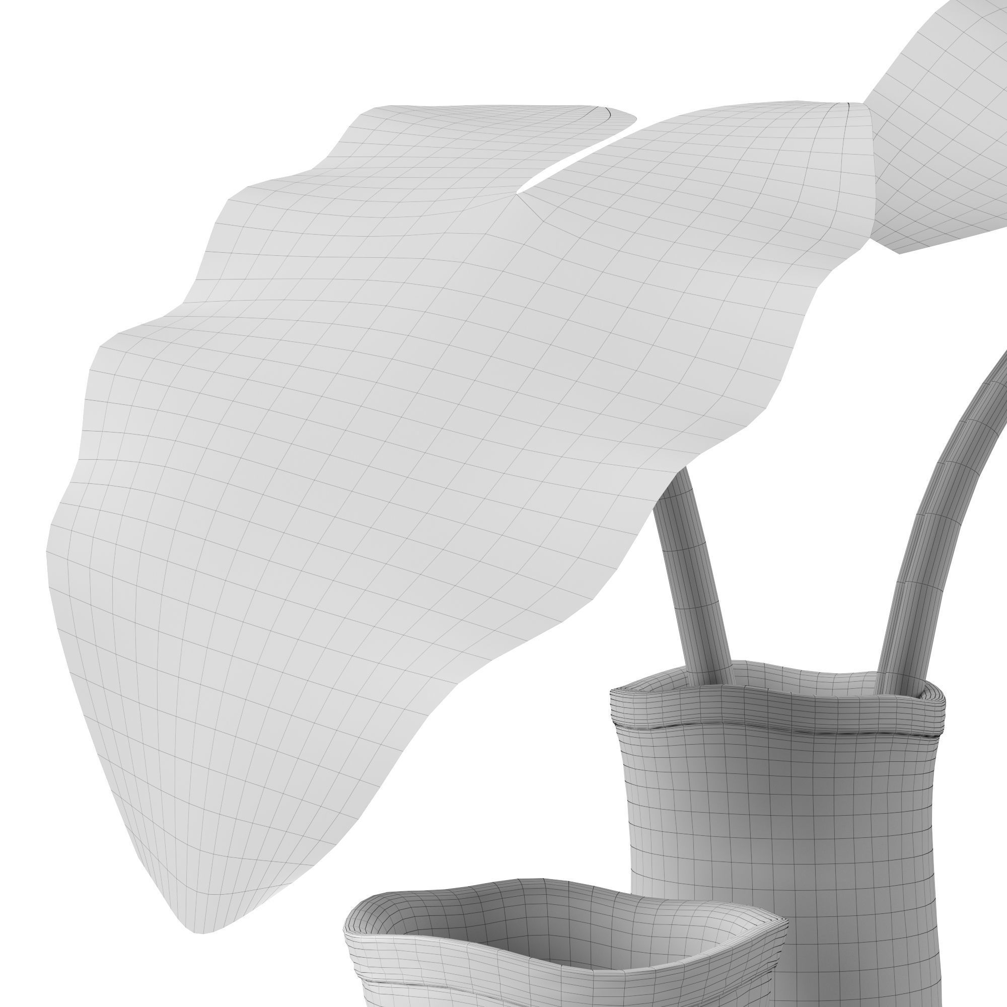 Restoration Hardware Crosshatch Concrete Vases 3D model_7
