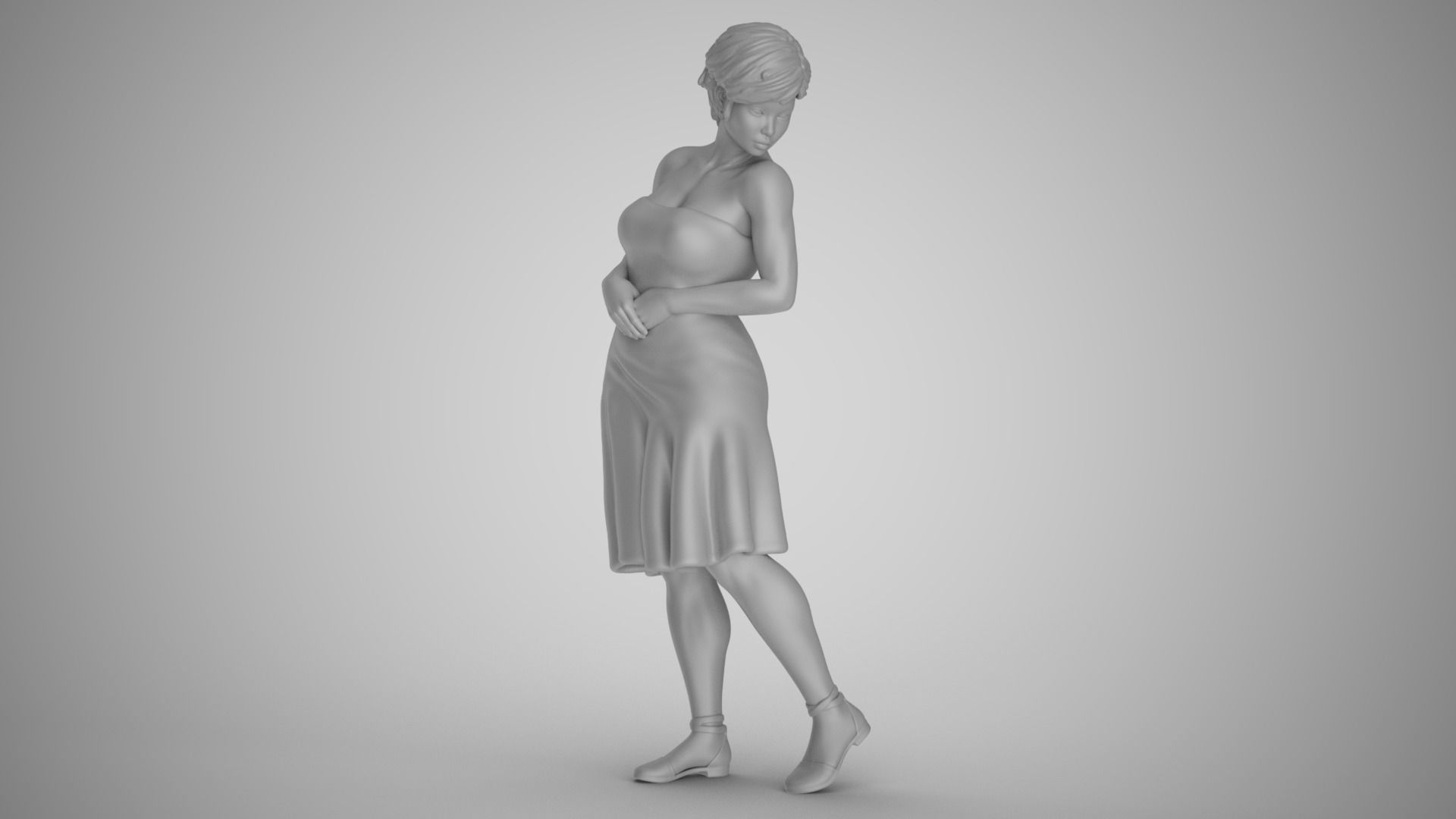 Water Splash Girl 2 3D print model_2