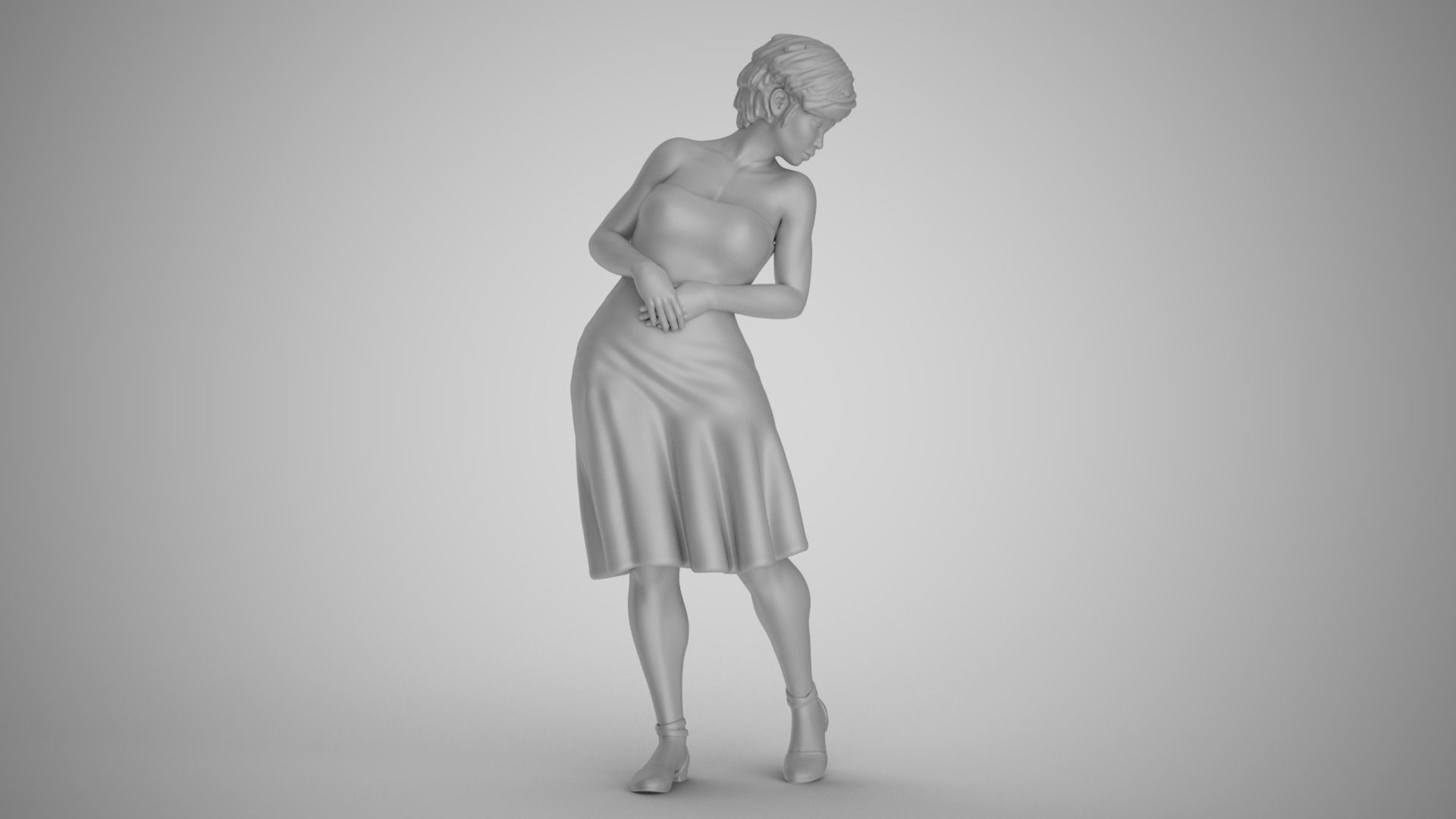 Water Splash Girl 2 3D print model_3