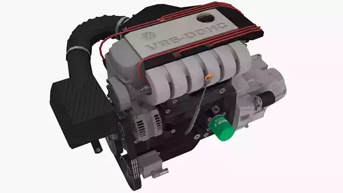  Volkswagen Corrado VR6 12v engine Low-poly 3D model