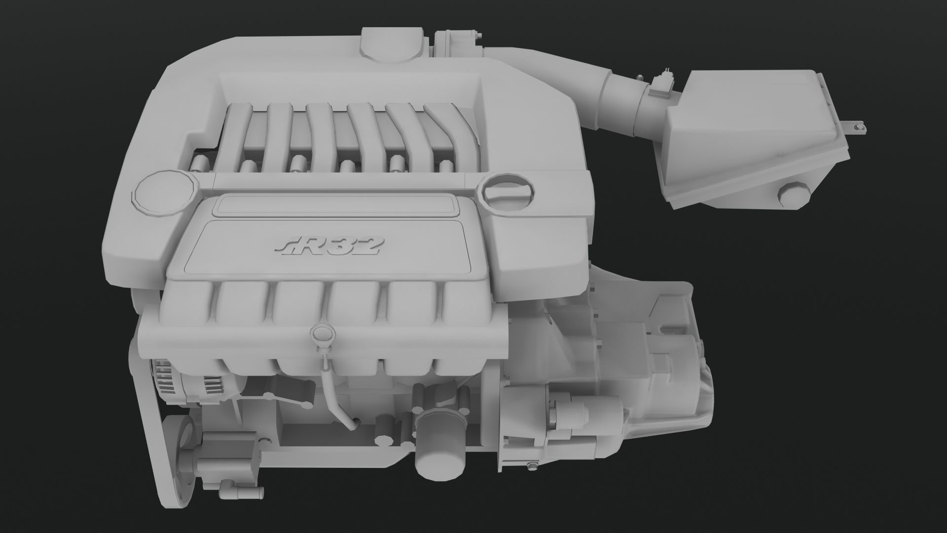 Volkswagen Golf R32 VR6 24v engine Low-poly 3D model_5