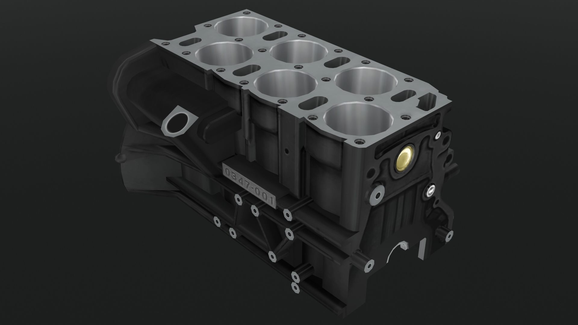 Volkswagen Golf R32 VR6 24v engine Low-poly 3D model_18
