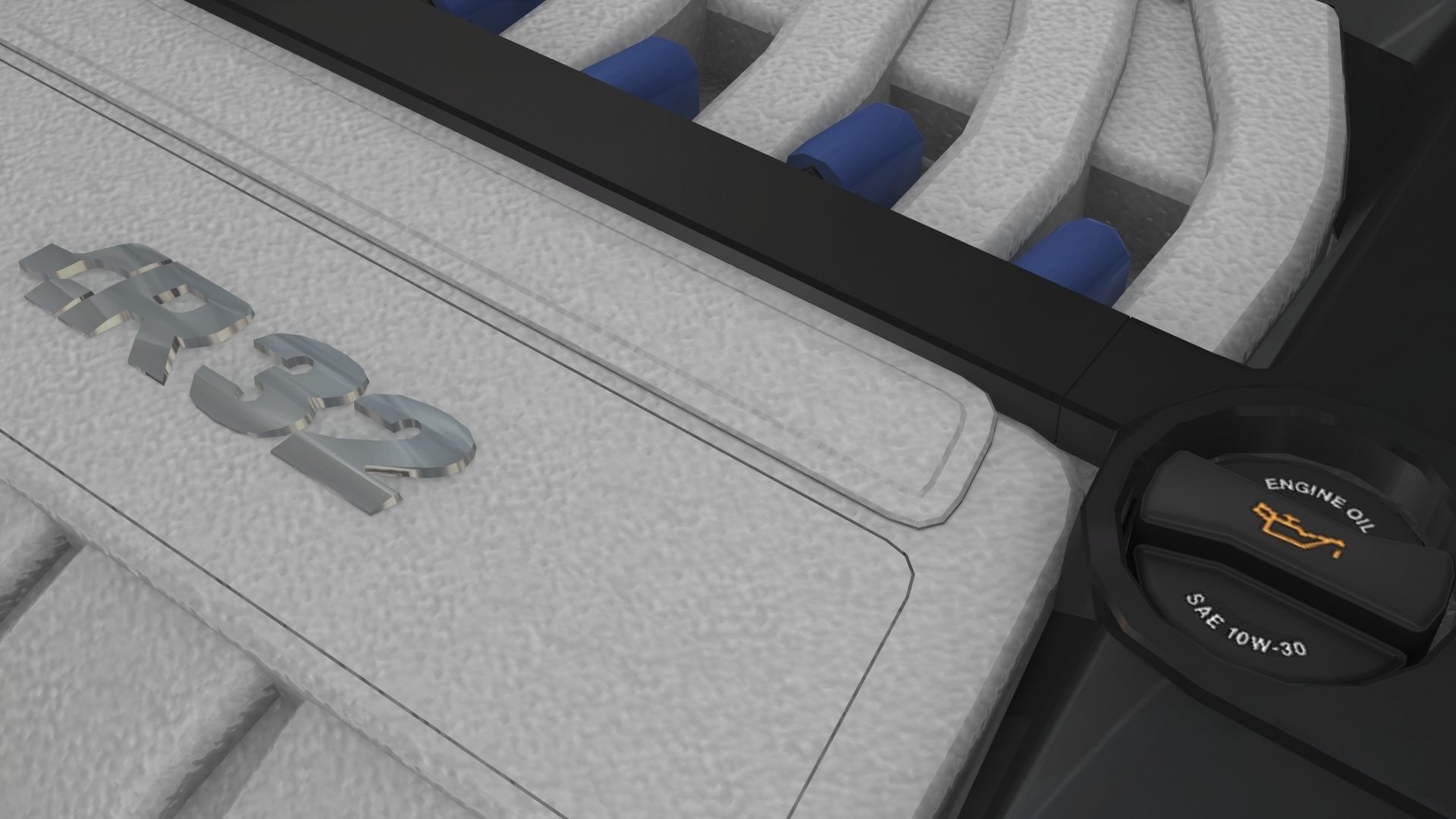 Volkswagen Golf R32 VR6 24v engine Low-poly 3D model_26