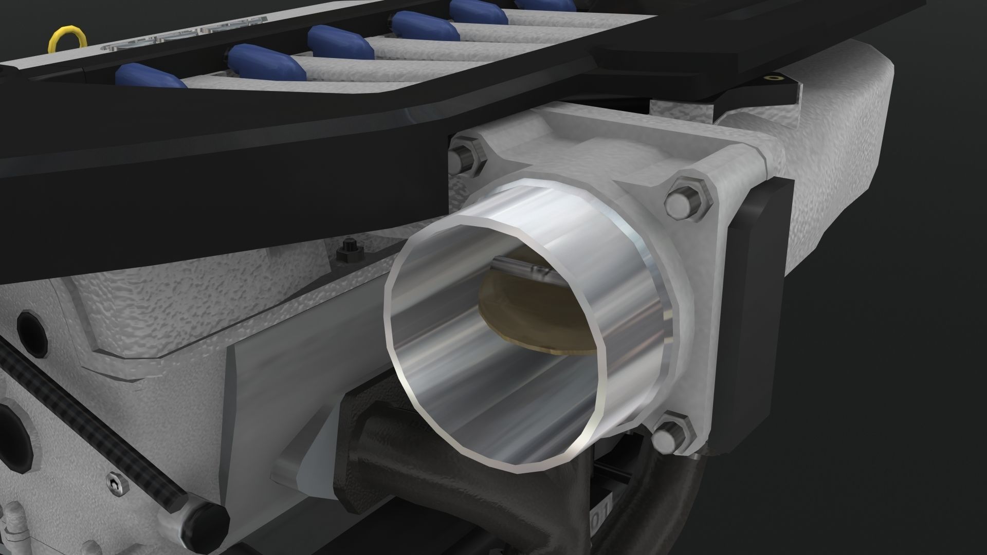 Volkswagen Golf R32 VR6 24v engine Low-poly 3D model_13