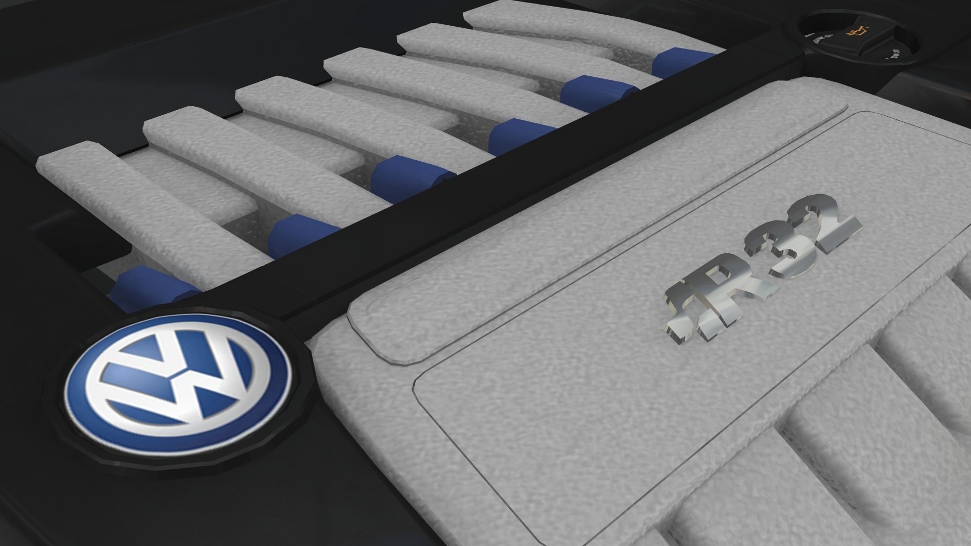Volkswagen Golf R32 VR6 24v engine Low-poly 3D model_11