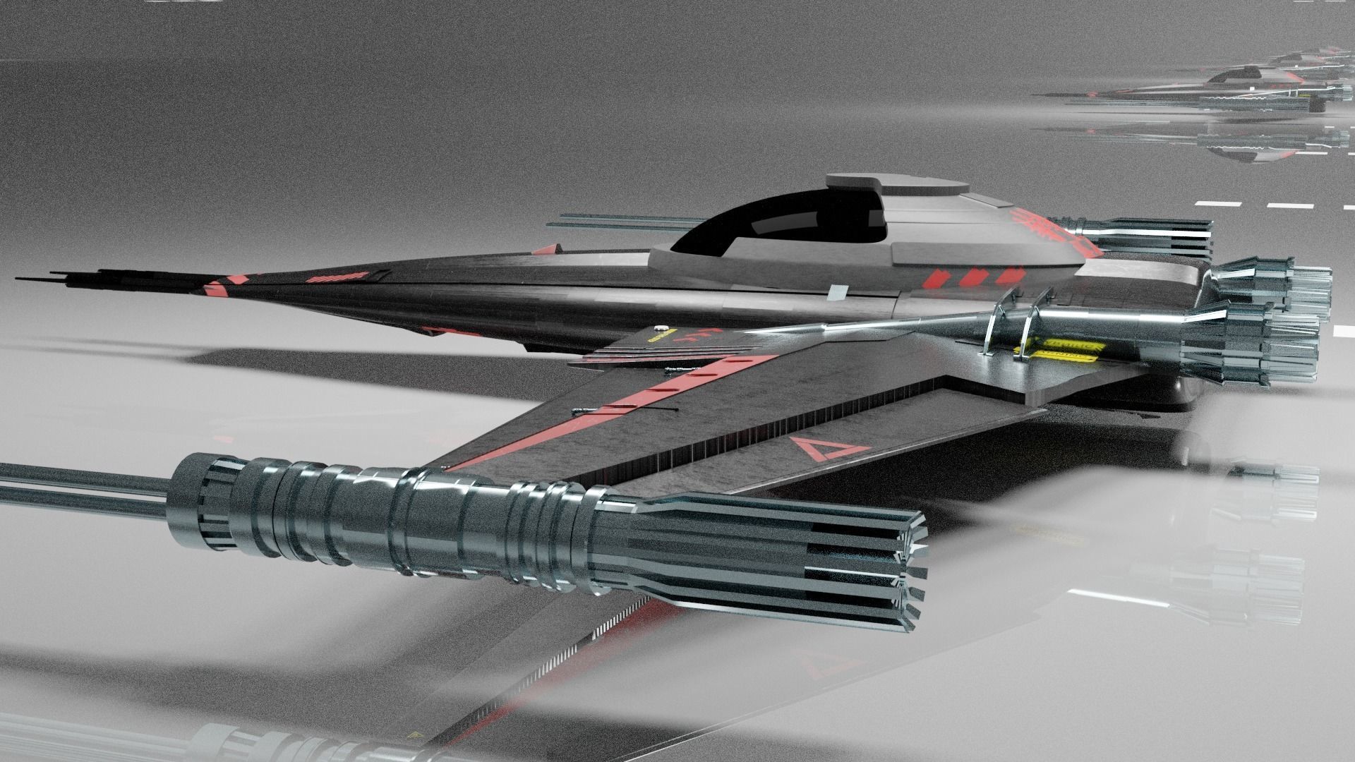 Space Fighter Jet 3D model_3