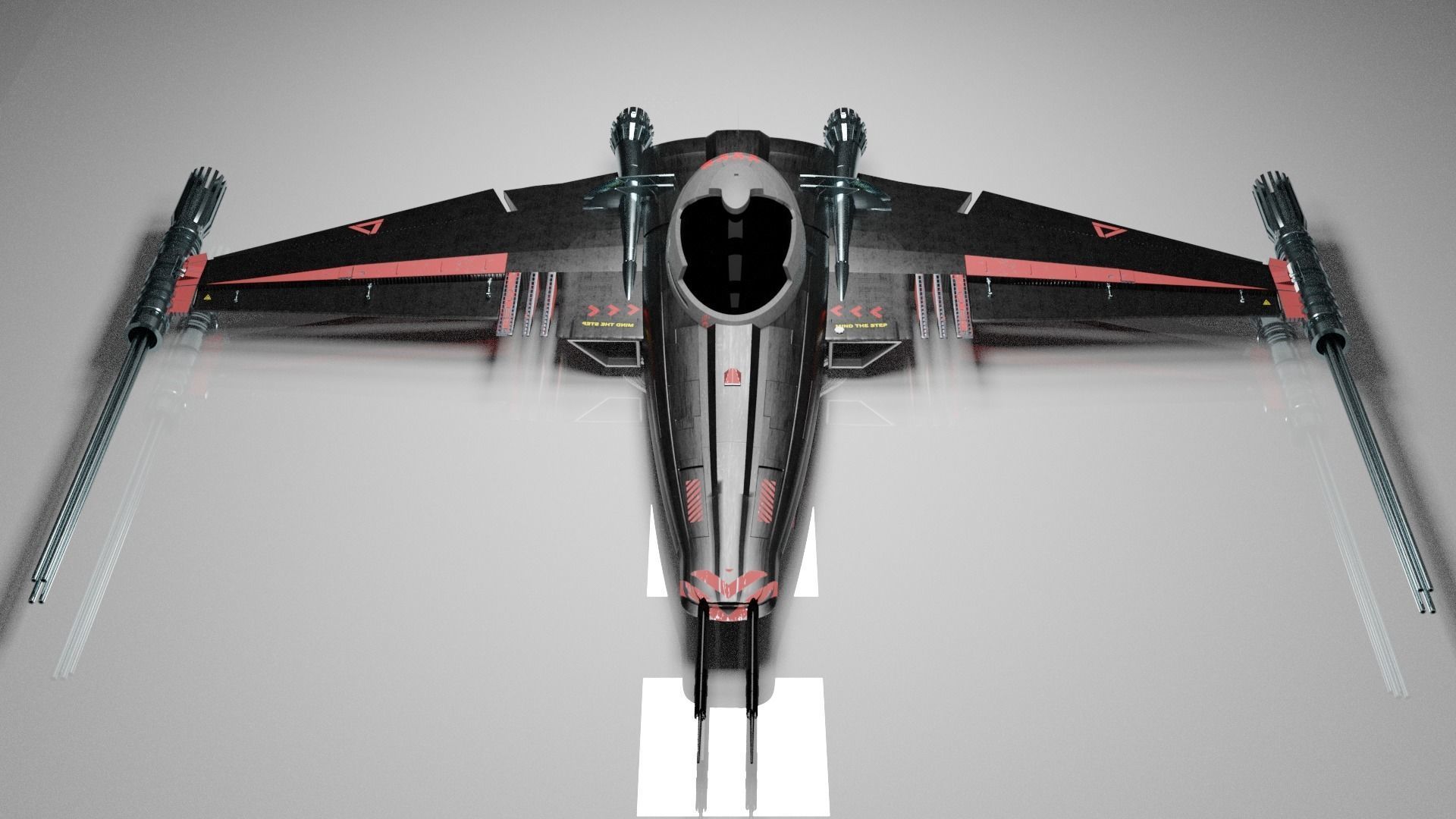 Space Fighter Jet 3D model_2