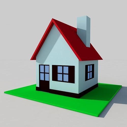 Cartoon House Free low-poly 3D model