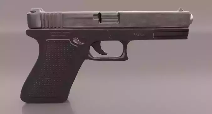 Gun Glock Low Polygon Low-poly 3D model