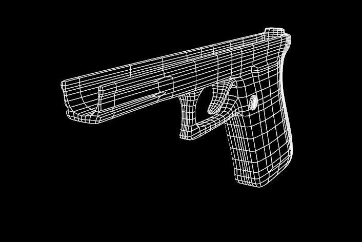 Gun Glock Low Polygon Low-poly 3D model_15