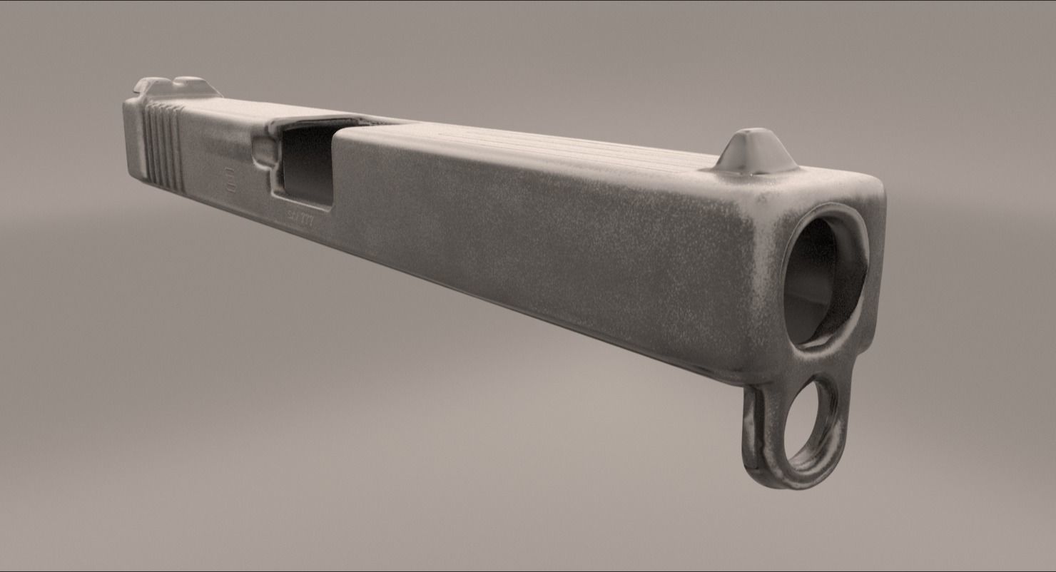 Gun Glock Low Polygon Low-poly 3D model_6