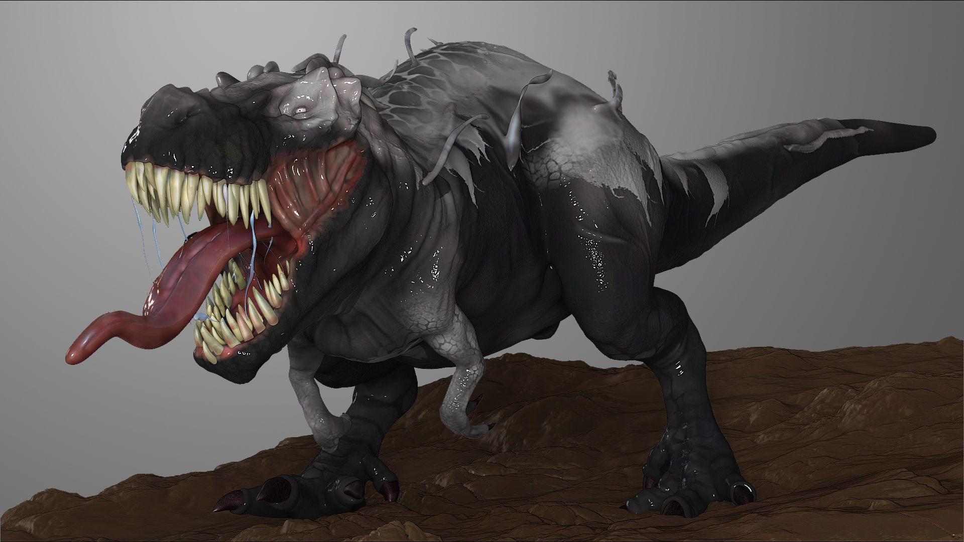 Venom Rex Marvel Print Ready Concept Dinosaur 3D model_10